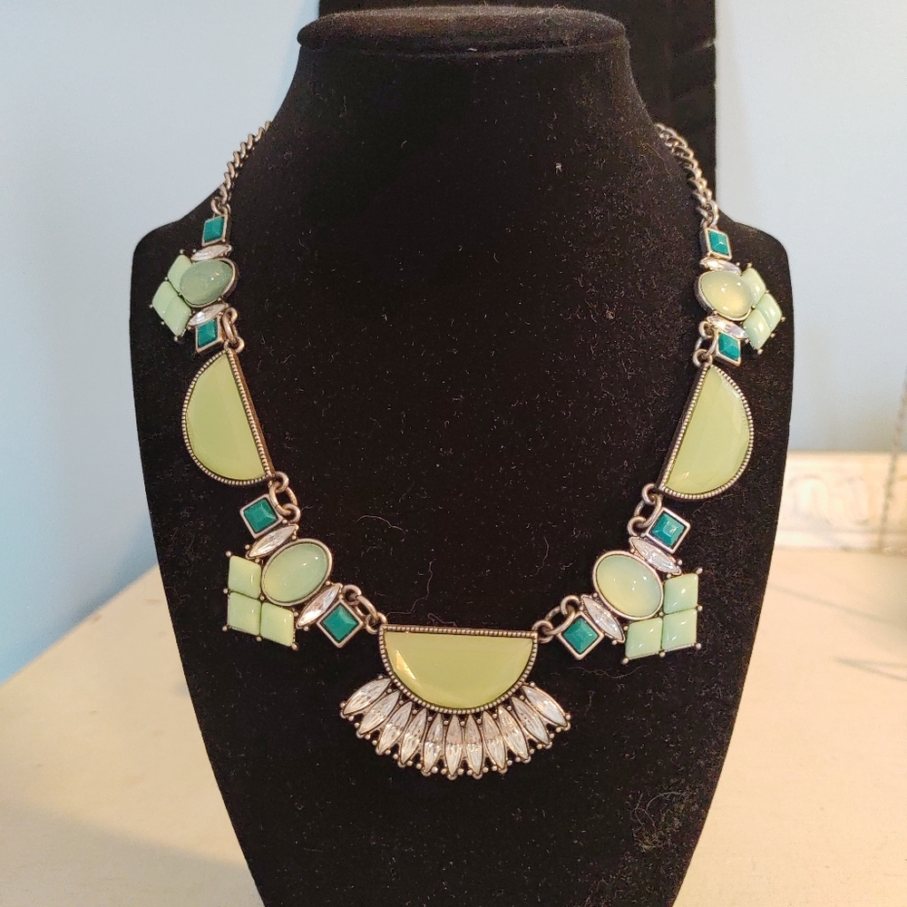Lea Sophia glacial retired necklace adjustable bib 16-19"